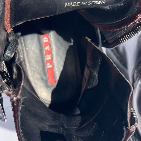 🎉HP🎊Prada Combat Boot Spazzolato 37 1/2 - Picture 15 of 16
